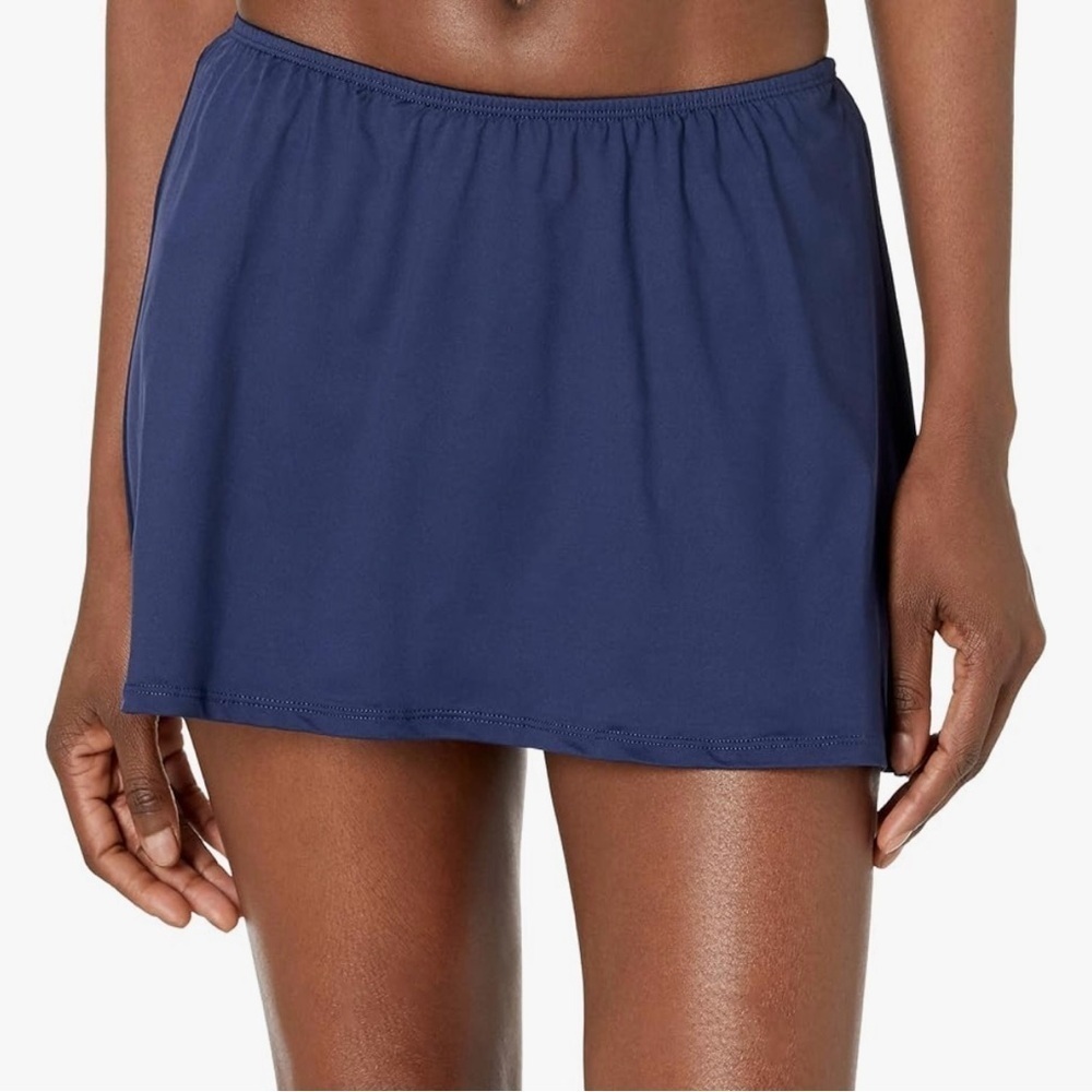 24th & Ocean Solid Skirted Hipster Bikini Swimsuit Bottom in Midnight